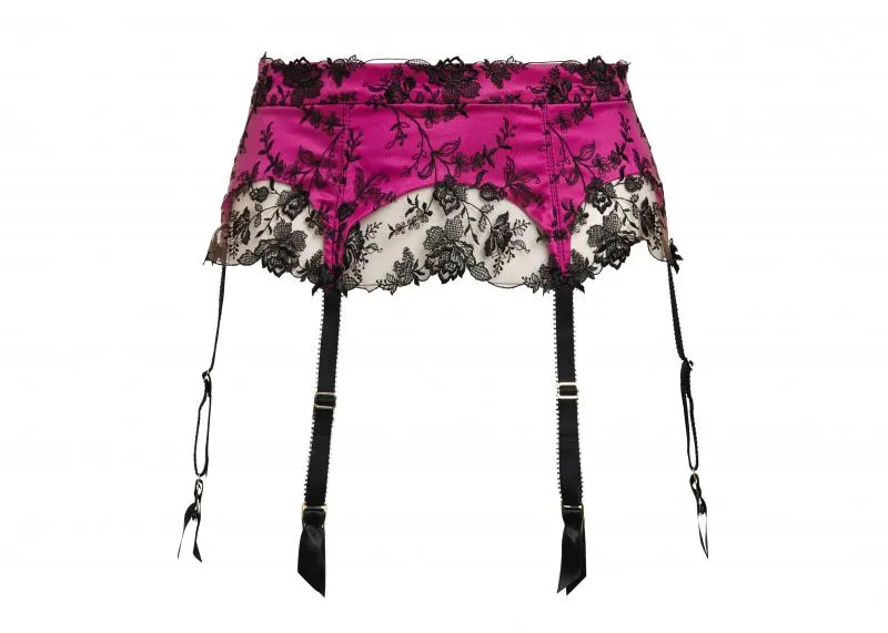 Victresse Suspender - Black/Fuchsia -