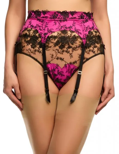 Victresse Suspender - Black/Fuchsia -