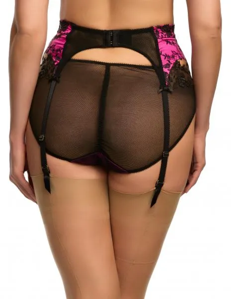 Victresse Suspender - Black/Fuchsia -