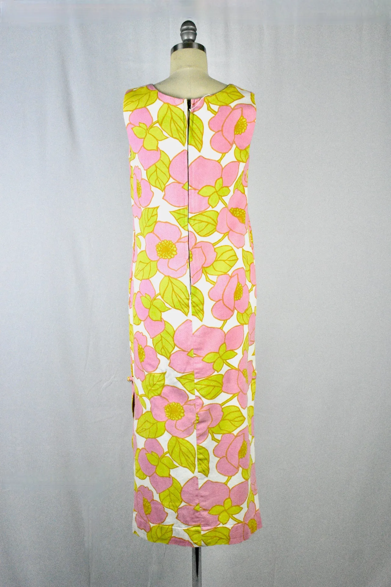 Vintage 1960s Floral Print Maxi Dress