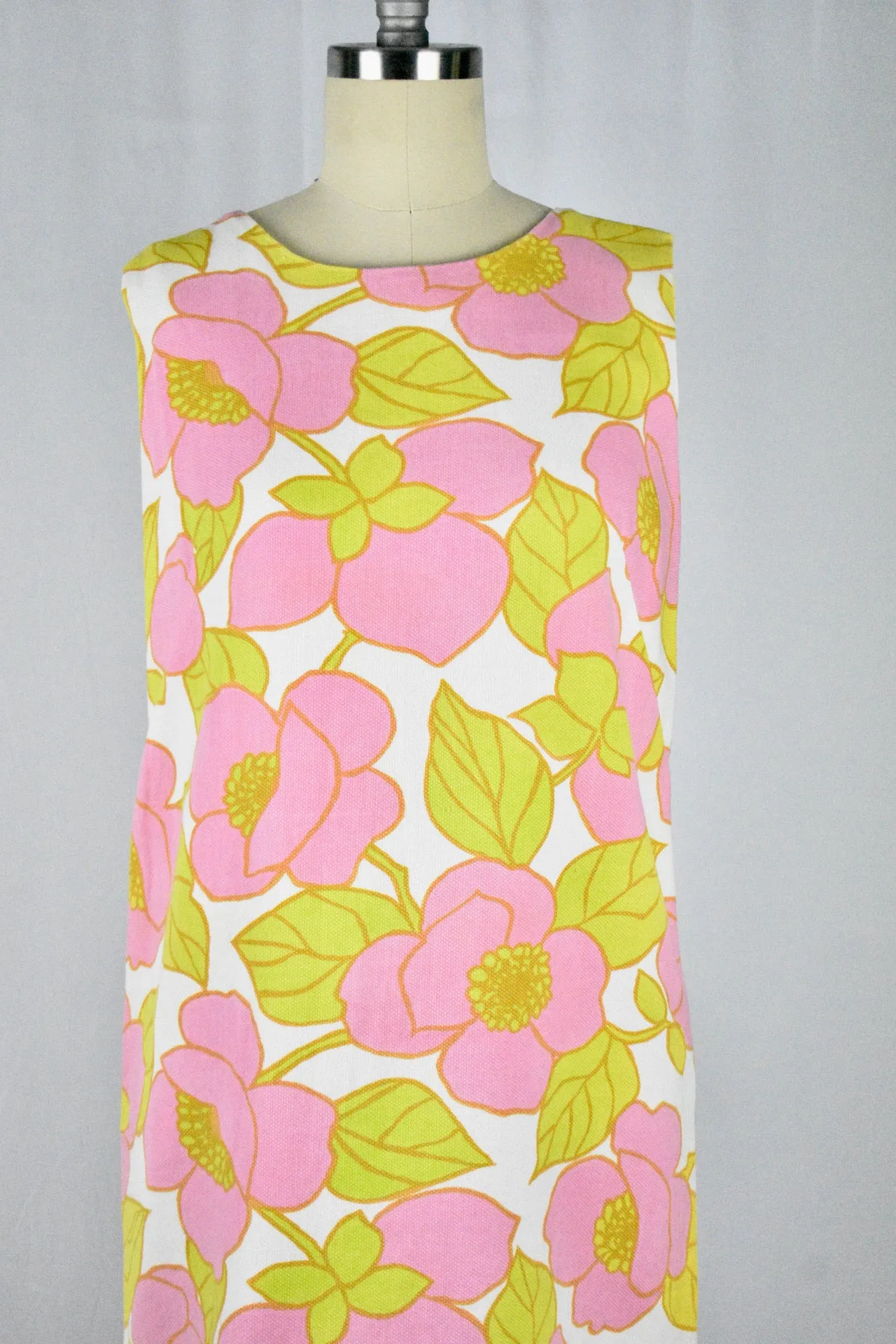 Vintage 1960s Floral Print Maxi Dress
