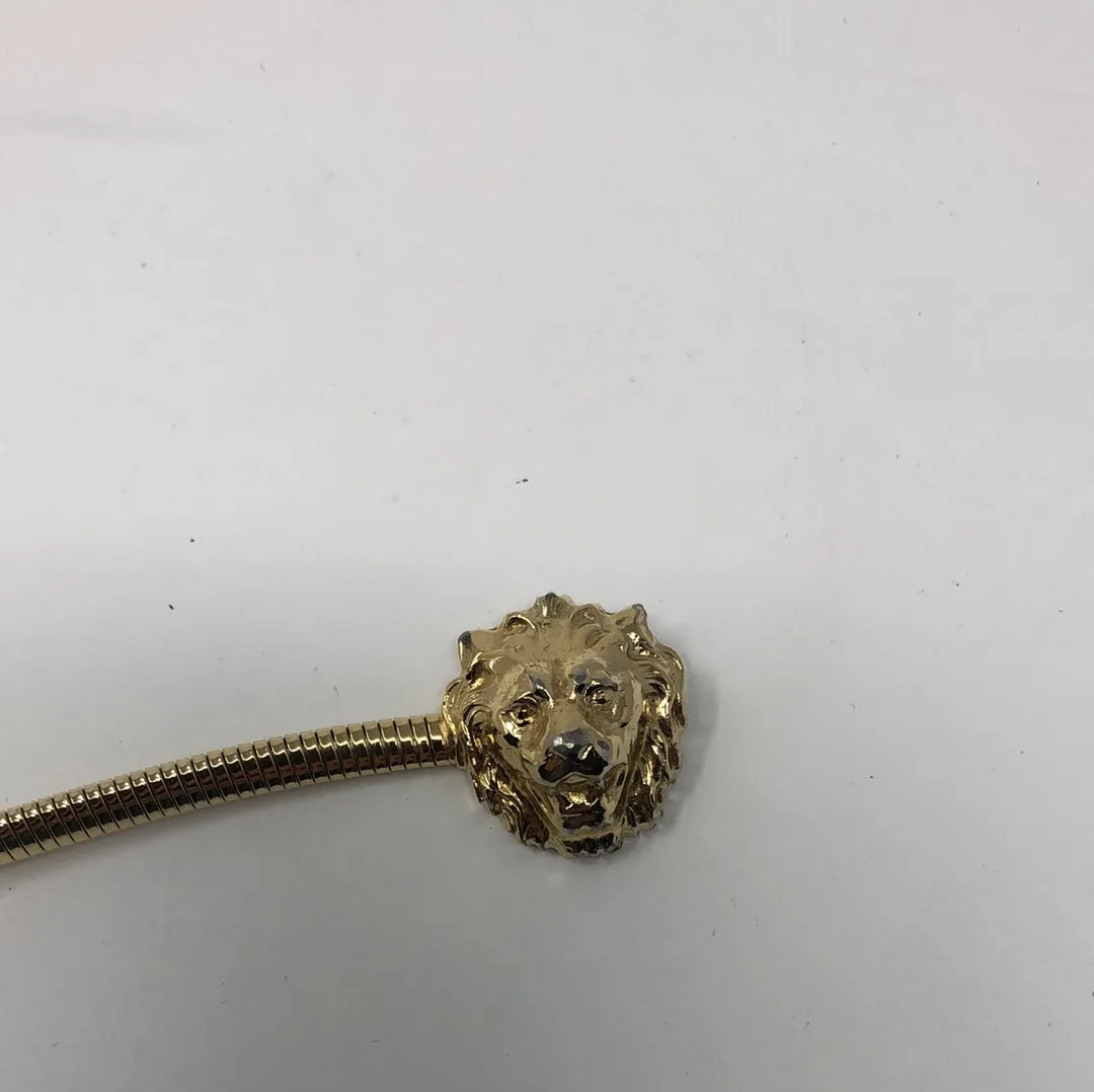 Vintage: Anne Klein Golden Elastic Lion Head Hook Belt
