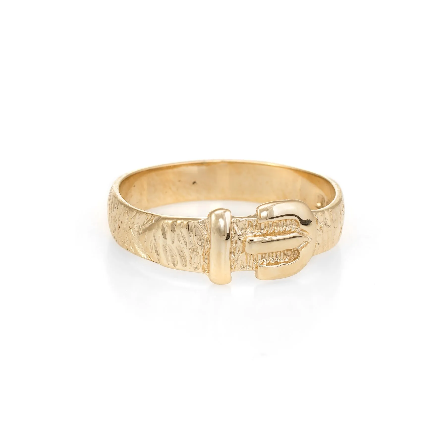 Vintage Buckle Ring 9k Yellow Gold Belt Stacking Ring c1979 English Jewelry