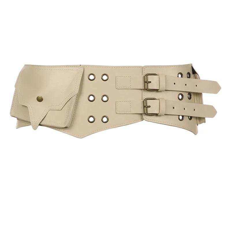 Vintage Exaggerated Western PU Leather Belt
