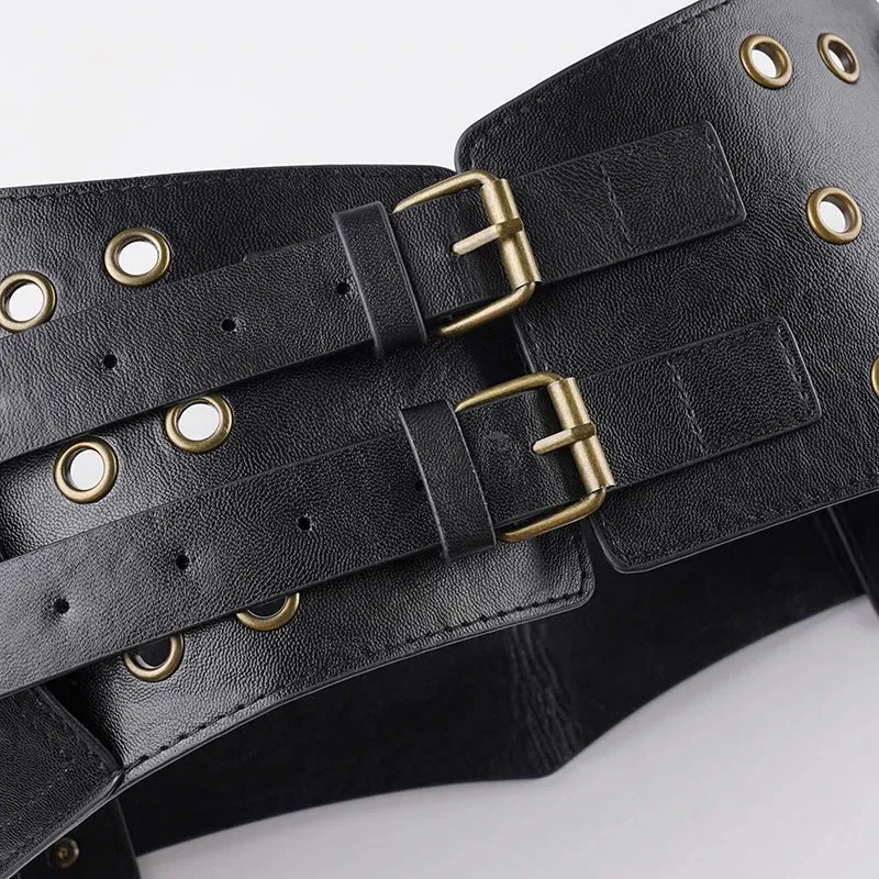 Vintage Exaggerated Western PU Leather Belt