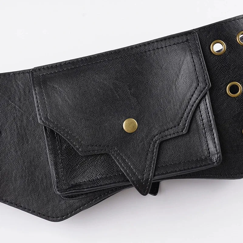 Vintage Exaggerated Western PU Leather Belt