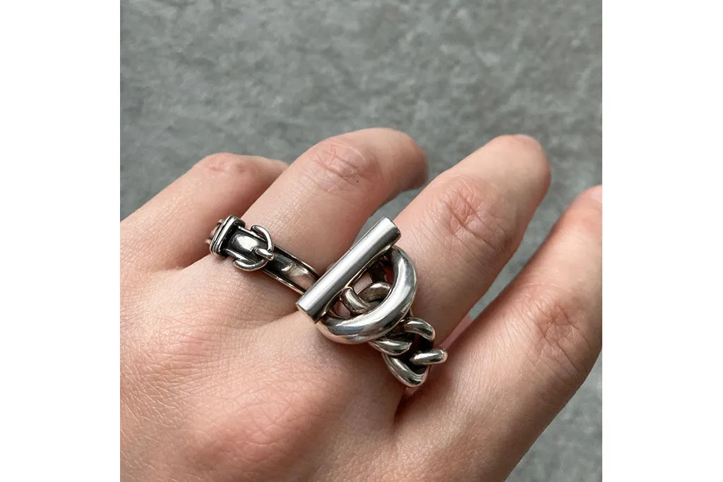 Vintage Hermès Sterling Silver Buckle Ring