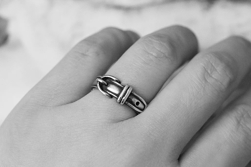 Vintage Hermès Sterling Silver Buckle Ring