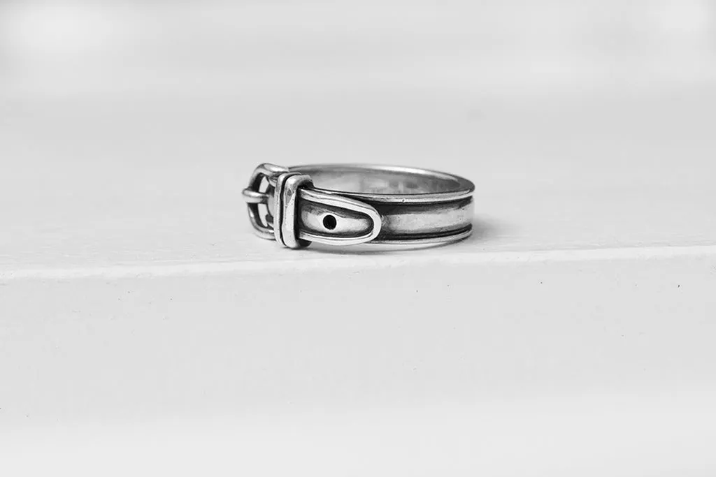 Vintage Hermès Sterling Silver Buckle Ring