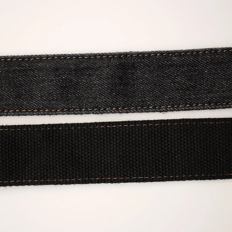 Vintage Mens Black Denim Belts Denim Black Belts Vintage Belt For Men