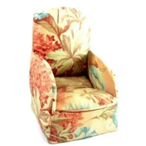 Vintage Miniature Boudoir Chair/Sewing Box Shabby Pink Chintz Print 1930s