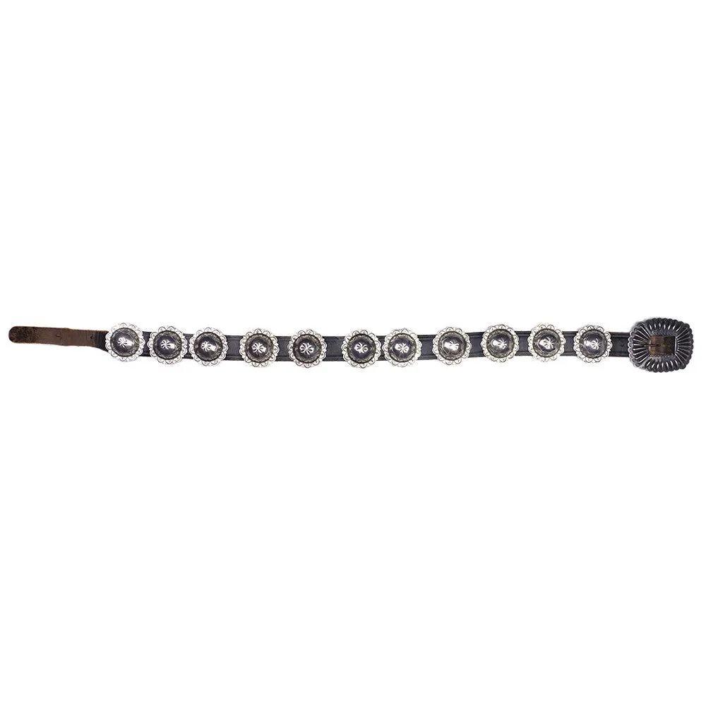 Vintage Native American Silver Conch Belt