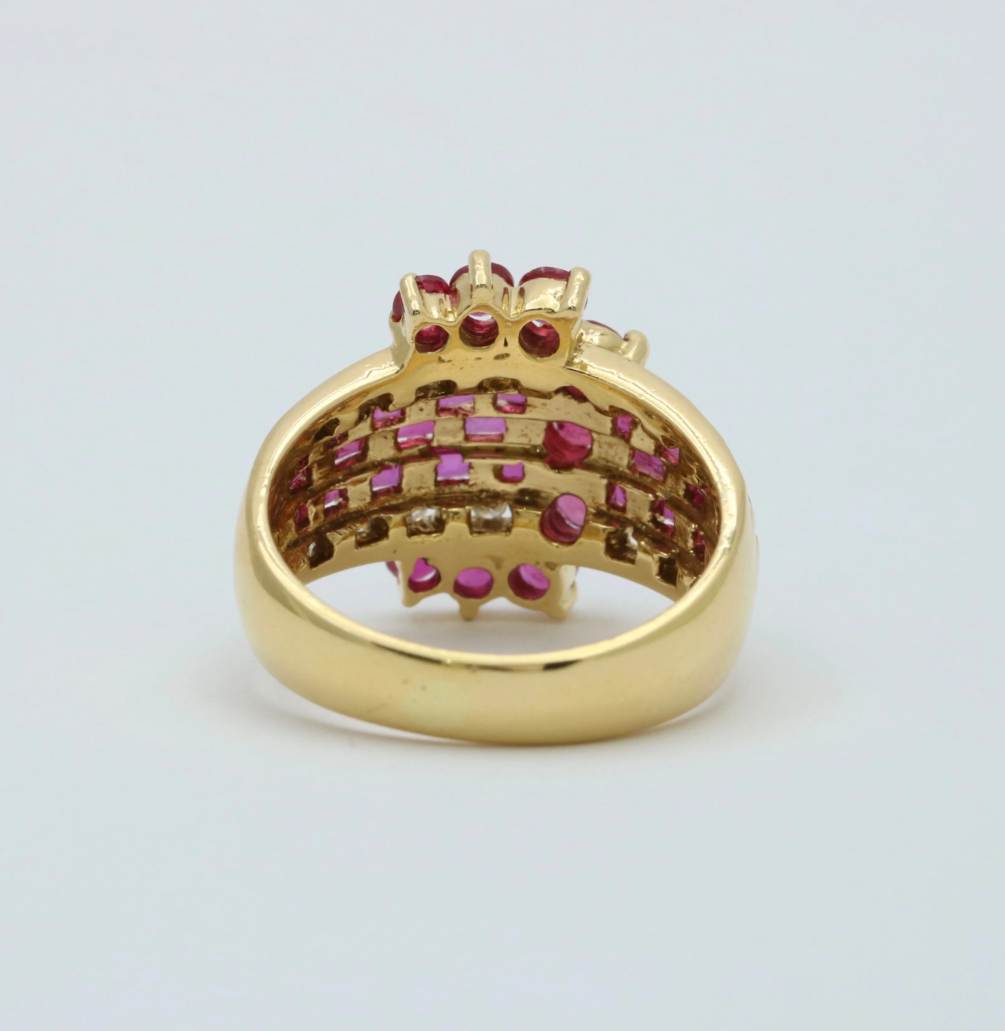 Vintage Ruby and Diamond Buckle Ring