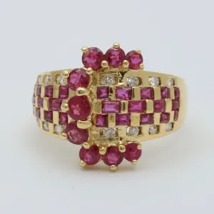 Vintage Ruby and Diamond Buckle Ring