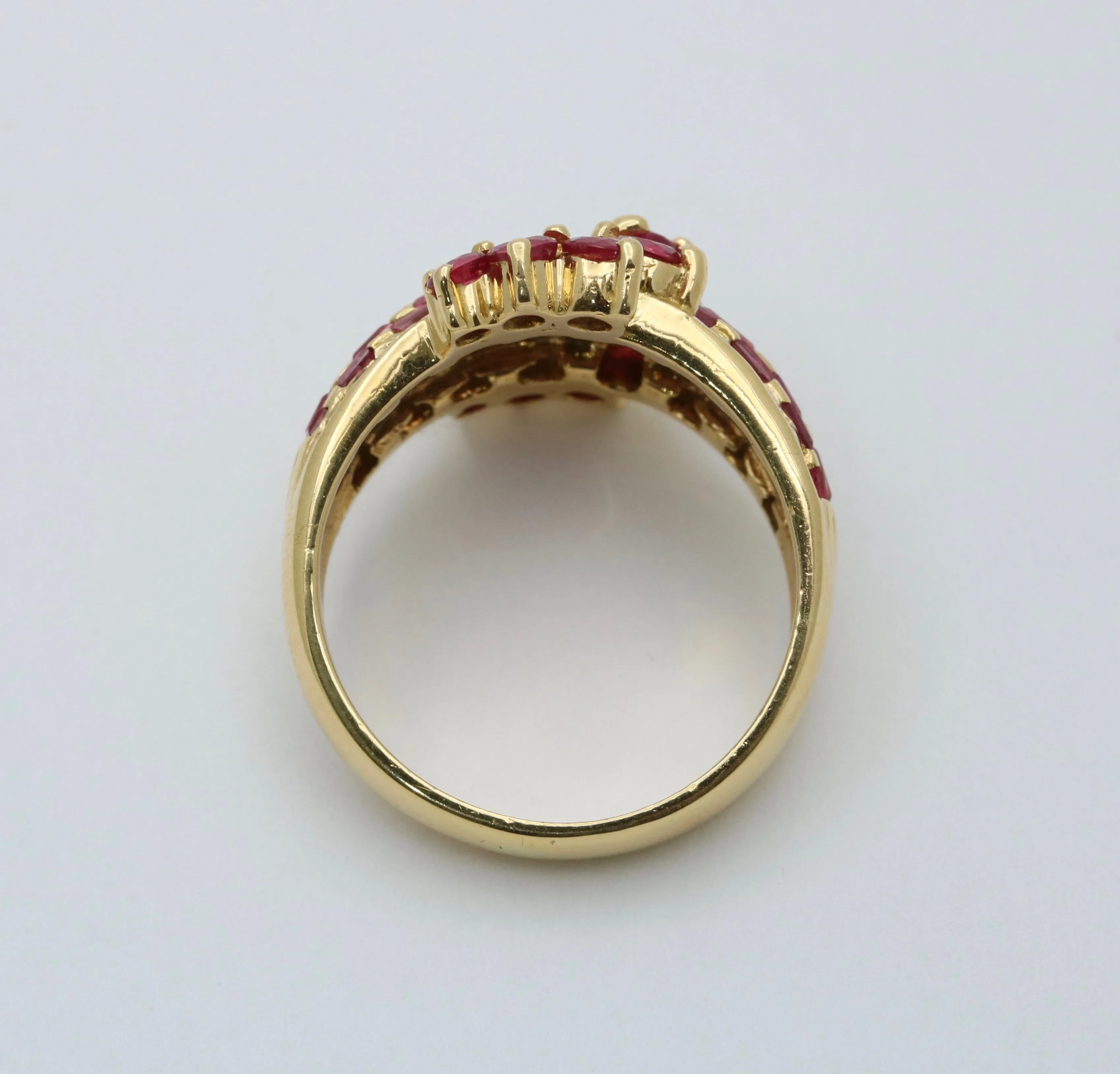 Vintage Ruby and Diamond Buckle Ring