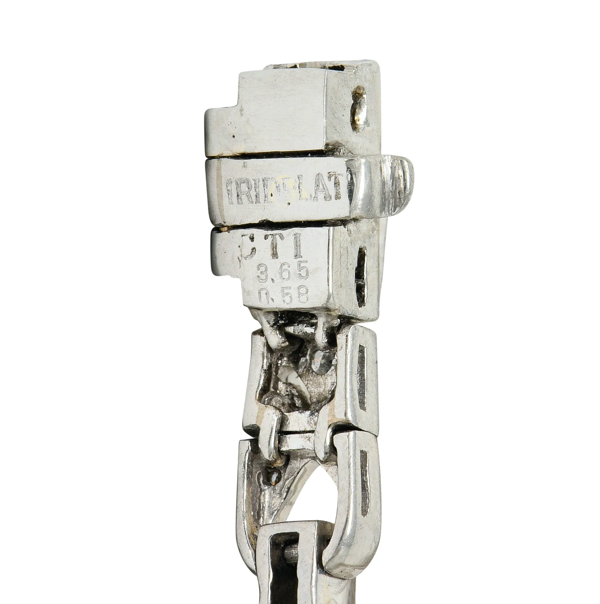 Vintage Sapphire Diamond Platinum Line Bracelet
