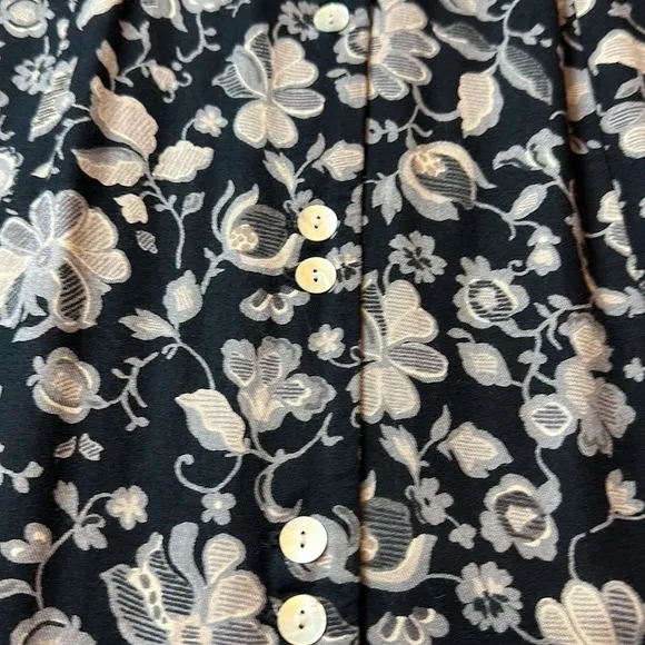 Vintage Talbots long sleeve button down maxi dress floral