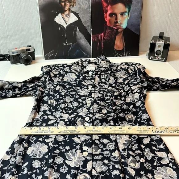Vintage Talbots long sleeve button down maxi dress floral