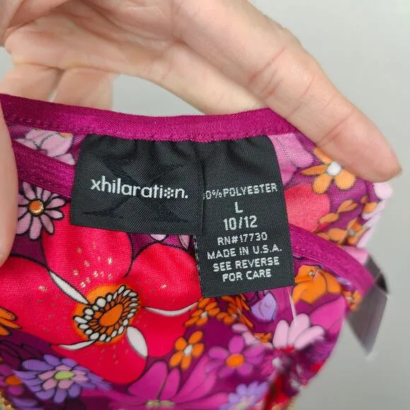 Vintage Y2K Xhilaration Floral Skirt Womens Large Pink Deadstock Clueless 90s