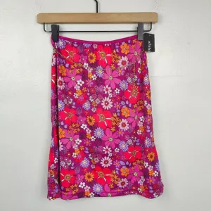 Vintage Y2K Xhilaration Floral Skirt Womens Large Pink Deadstock Clueless 90s