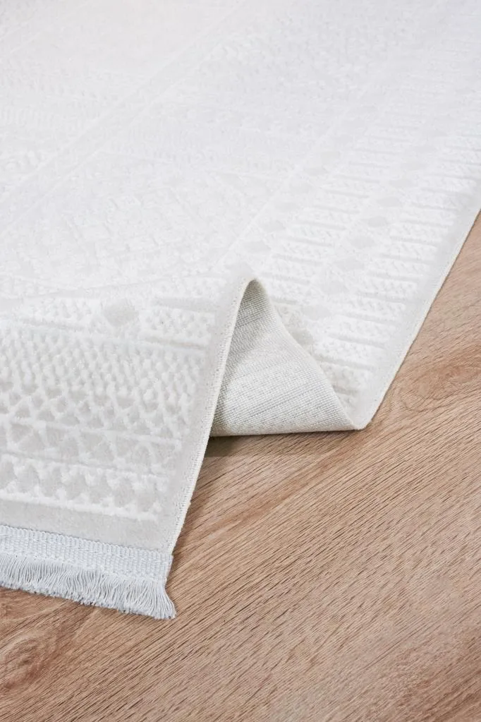 Vivaldi White Modern Living Room Rug 9761
