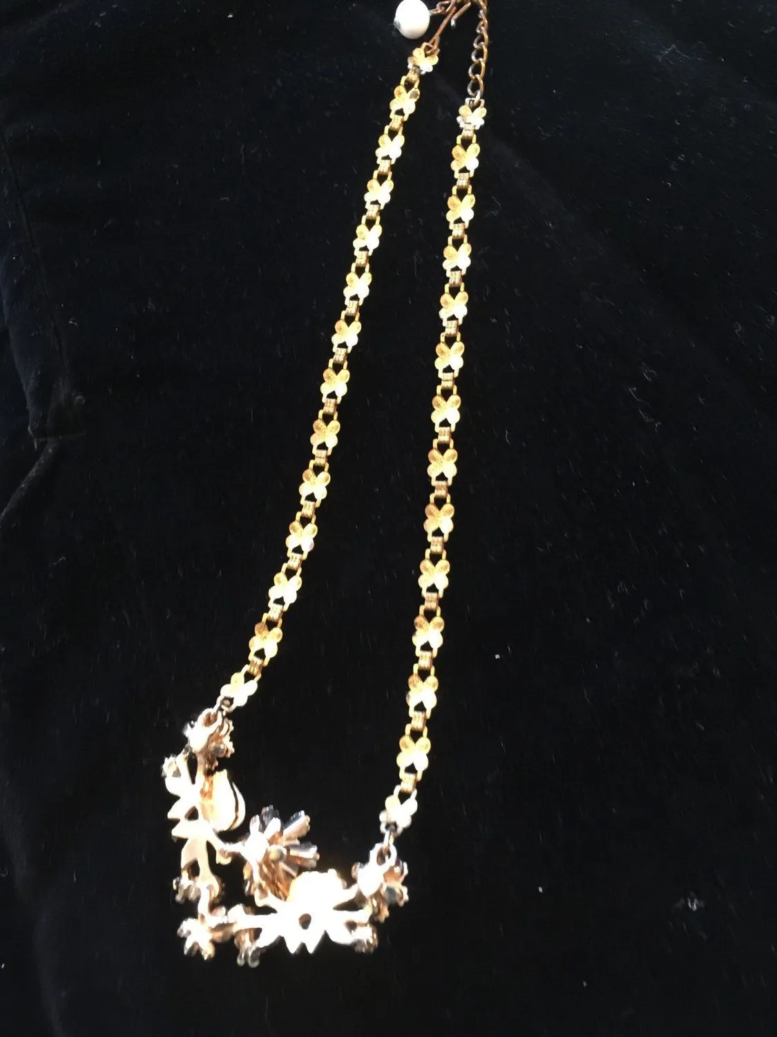 Vtg Pretty Floral Necklace Bridal Fancy