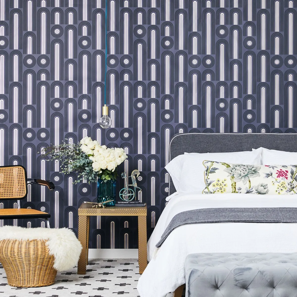 Wave Pop Graphite WA480 Self-Adhesive Wallpaper