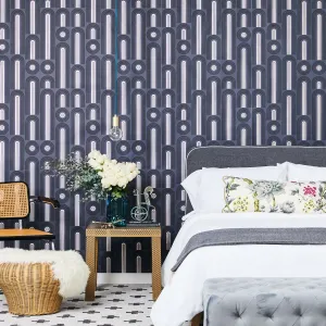 Wave Pop Graphite WA480 Self-Adhesive Wallpaper