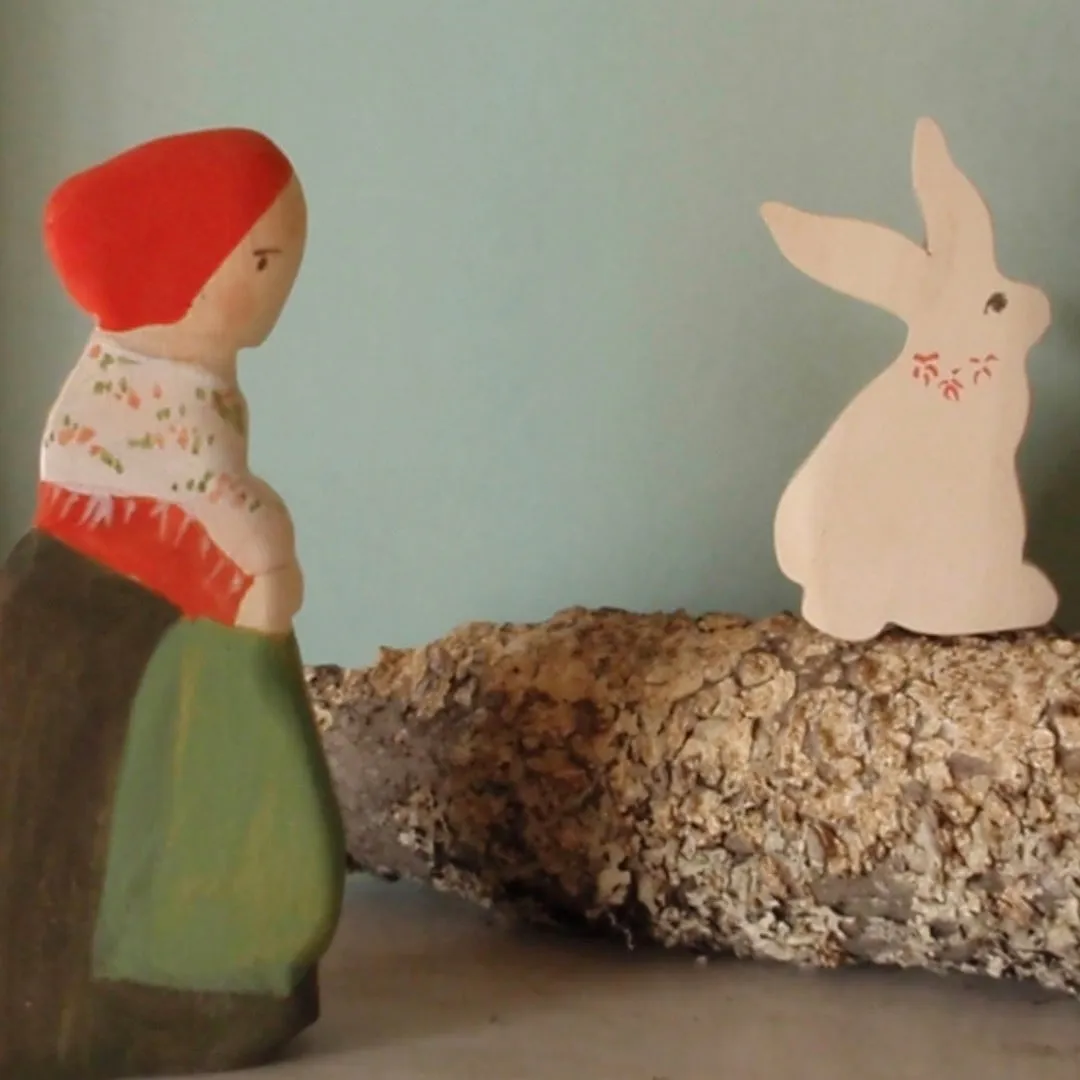 wee little spring bunny and forest mama set -waldorf nature table