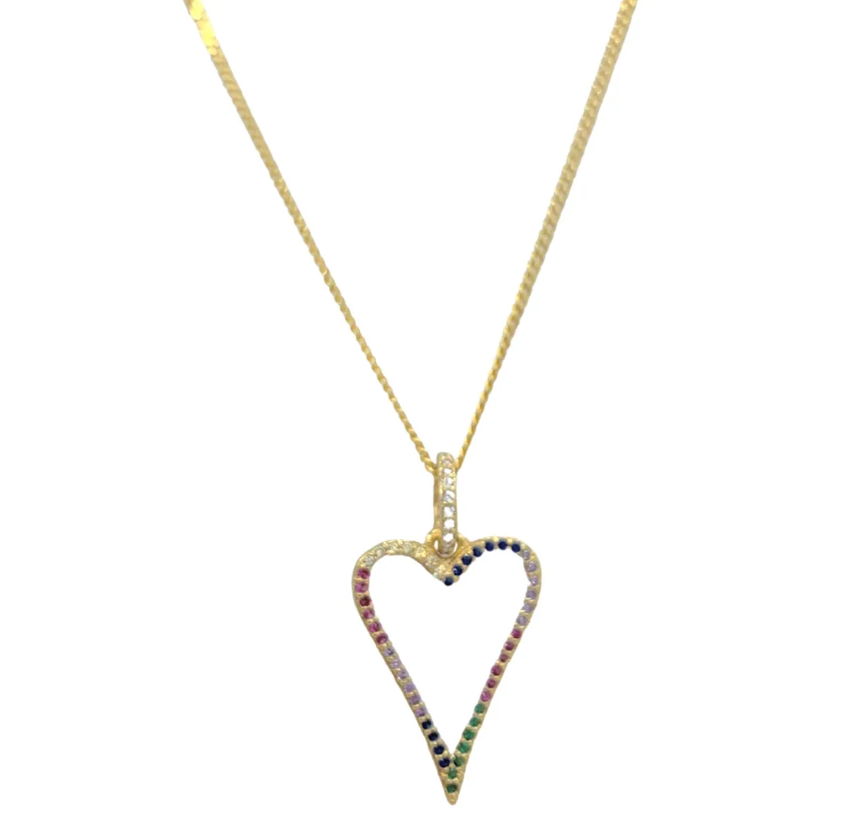 WHITE ENAMEL HEART MULTI-COLOR necklace