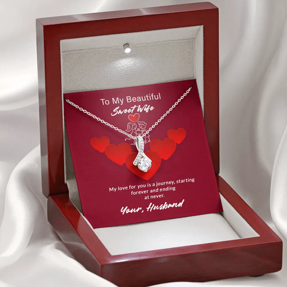 Wife - My Love For You Is A Jurney - Alluring Beauty Infinity Necklace Message Card