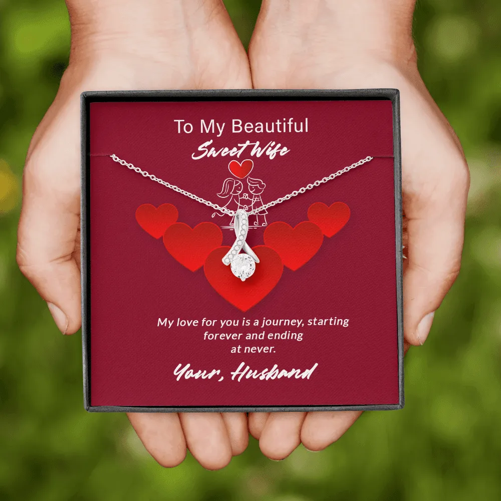 Wife - My Love For You Is A Jurney - Alluring Beauty Infinity Necklace Message Card