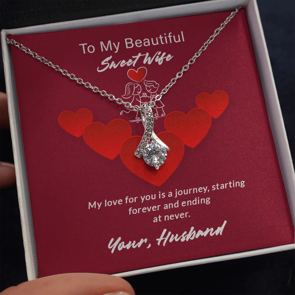 Wife - My Love For You Is A Jurney - Alluring Beauty Infinity Necklace Message Card