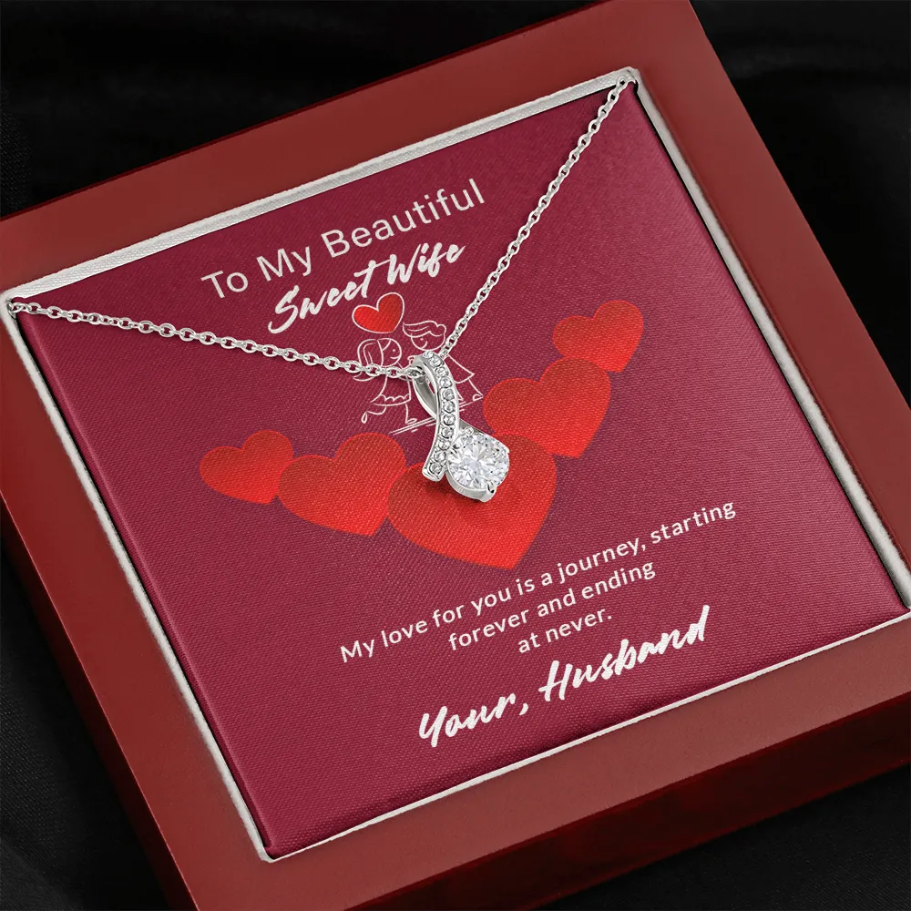 Wife - My Love For You Is A Jurney - Alluring Beauty Infinity Necklace Message Card