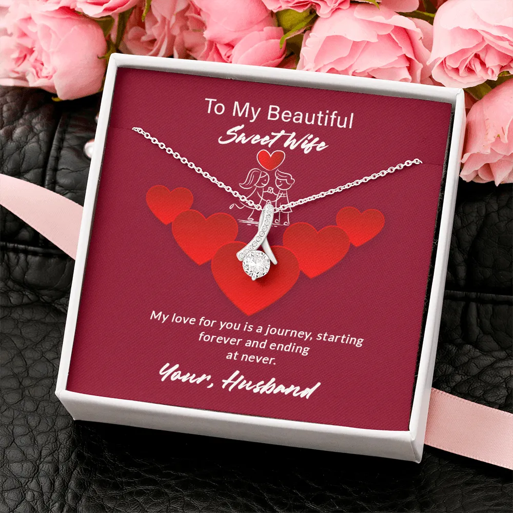 Wife - My Love For You Is A Jurney - Alluring Beauty Infinity Necklace Message Card
