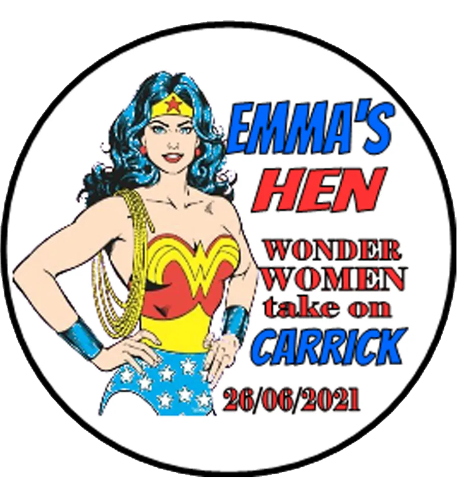 Wonder Woman Theme Personalised Hen Party Badge