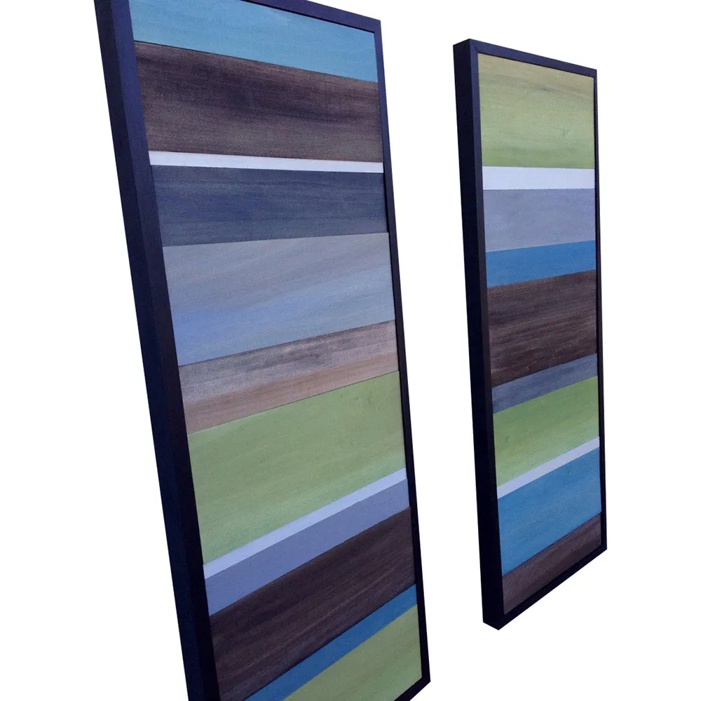Wood Wall Art - Wood Art - Reclaimed Wood Art - 16x40 set