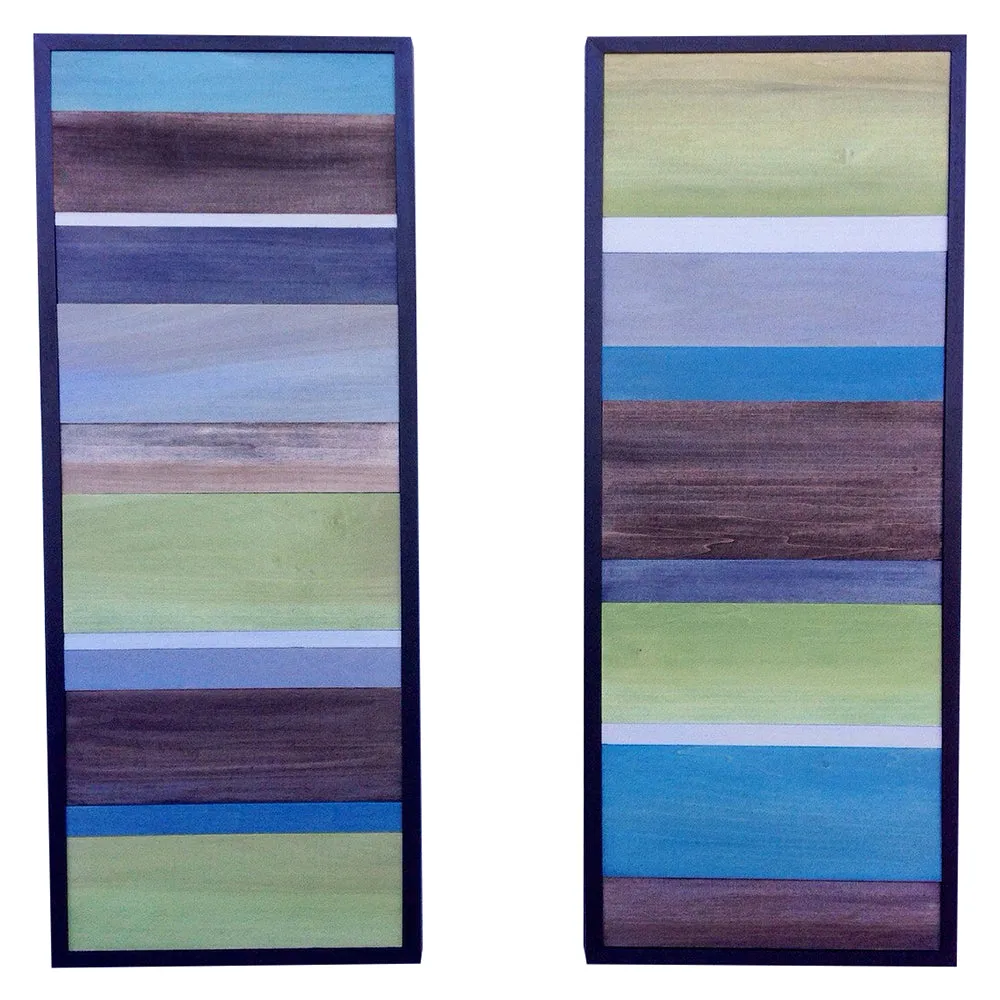 Wood Wall Art - Wood Art - Reclaimed Wood Art - 16x40 set
