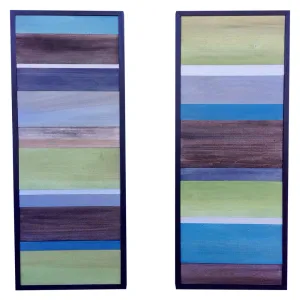 Wood Wall Art - Wood Art - Reclaimed Wood Art - 16x40 set