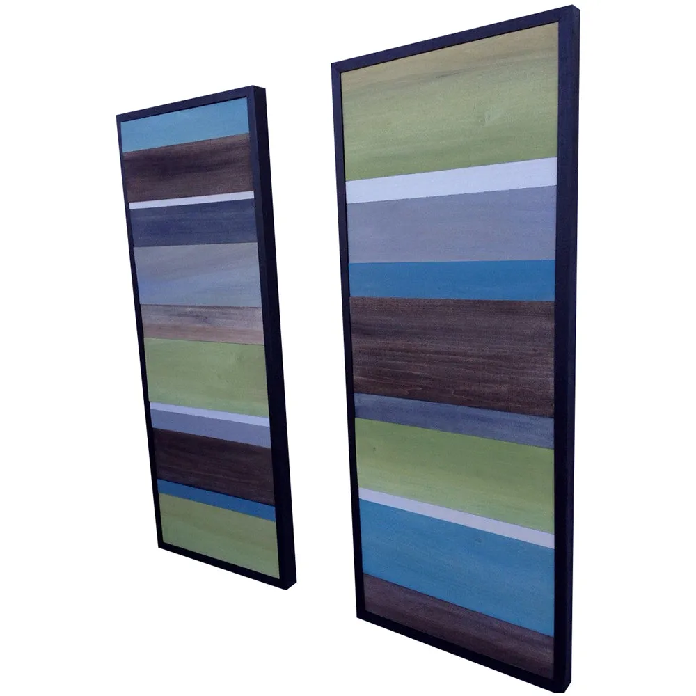 Wood Wall Art - Wood Art - Reclaimed Wood Art - 16x40 set