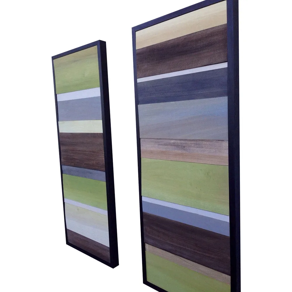 Wood Wall Art - Wood Art - Reclaimed Wood Art - Color Block Collection - 16x40 set
