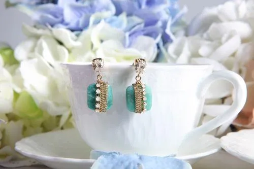 Woods fairy cubic marble studs