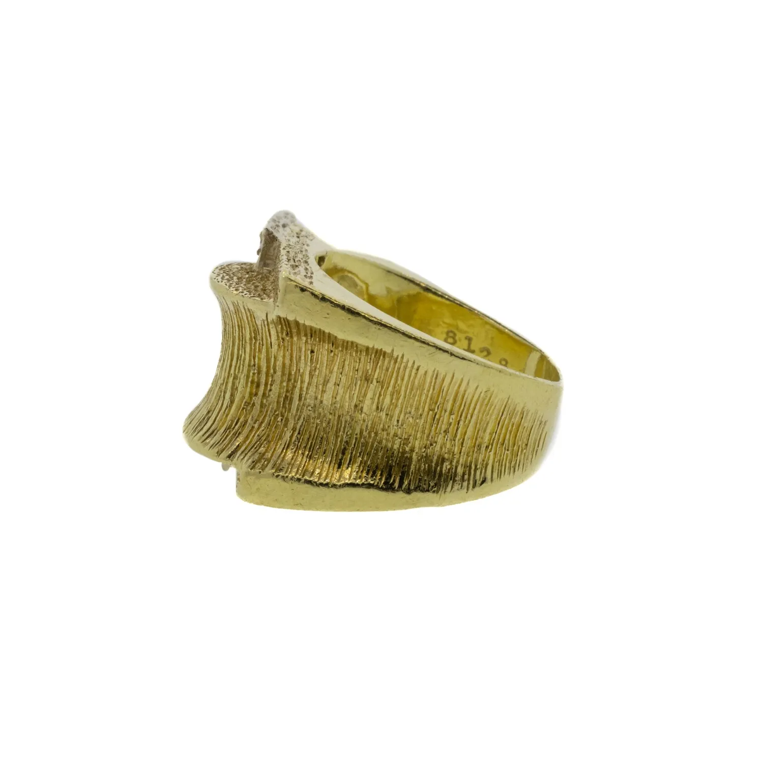 Yellow Gold Natural Diamond Buckle Ring