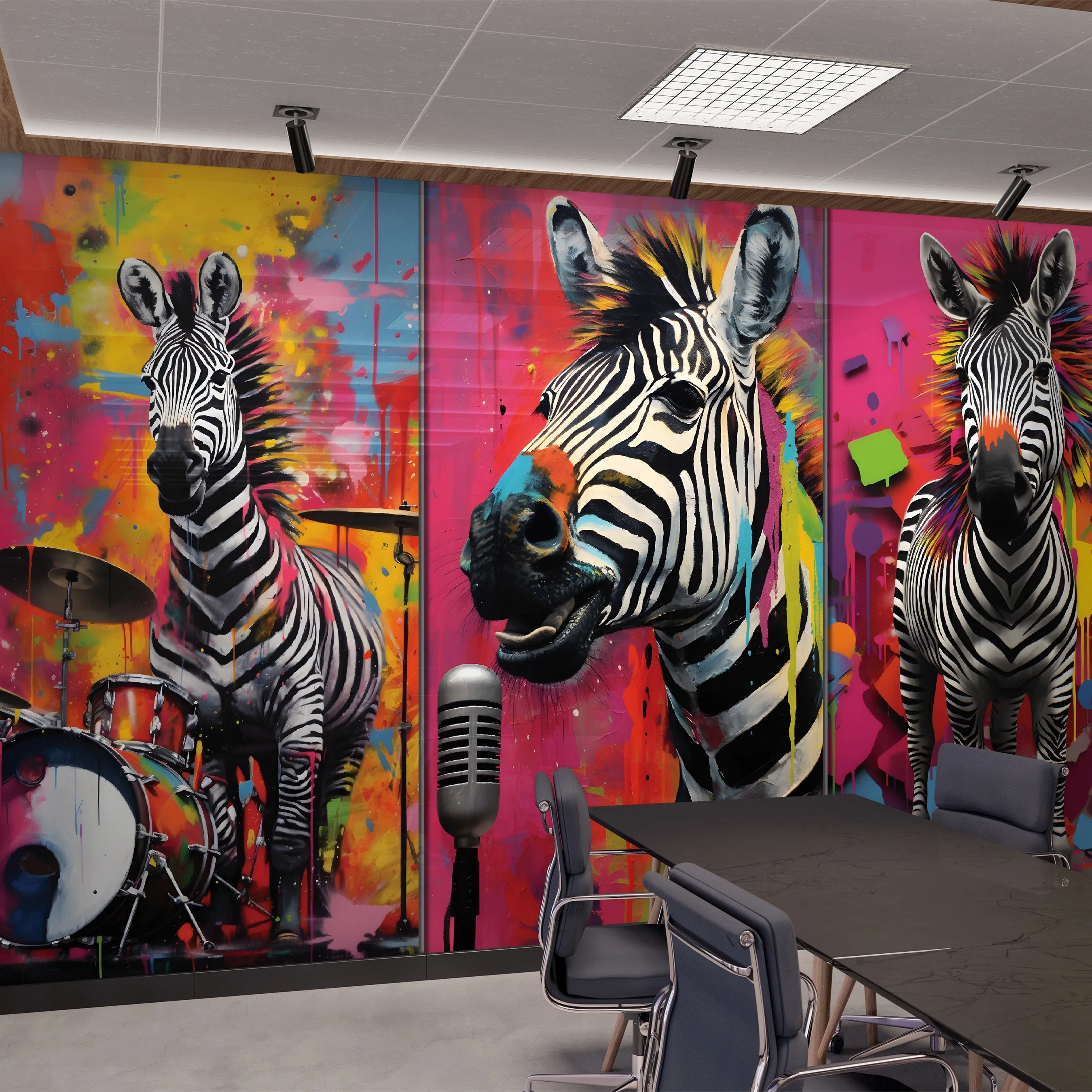 Zany Zebras Acrylic Wall Panels Home Decor Wall Panels 2440mmm x 1220mm