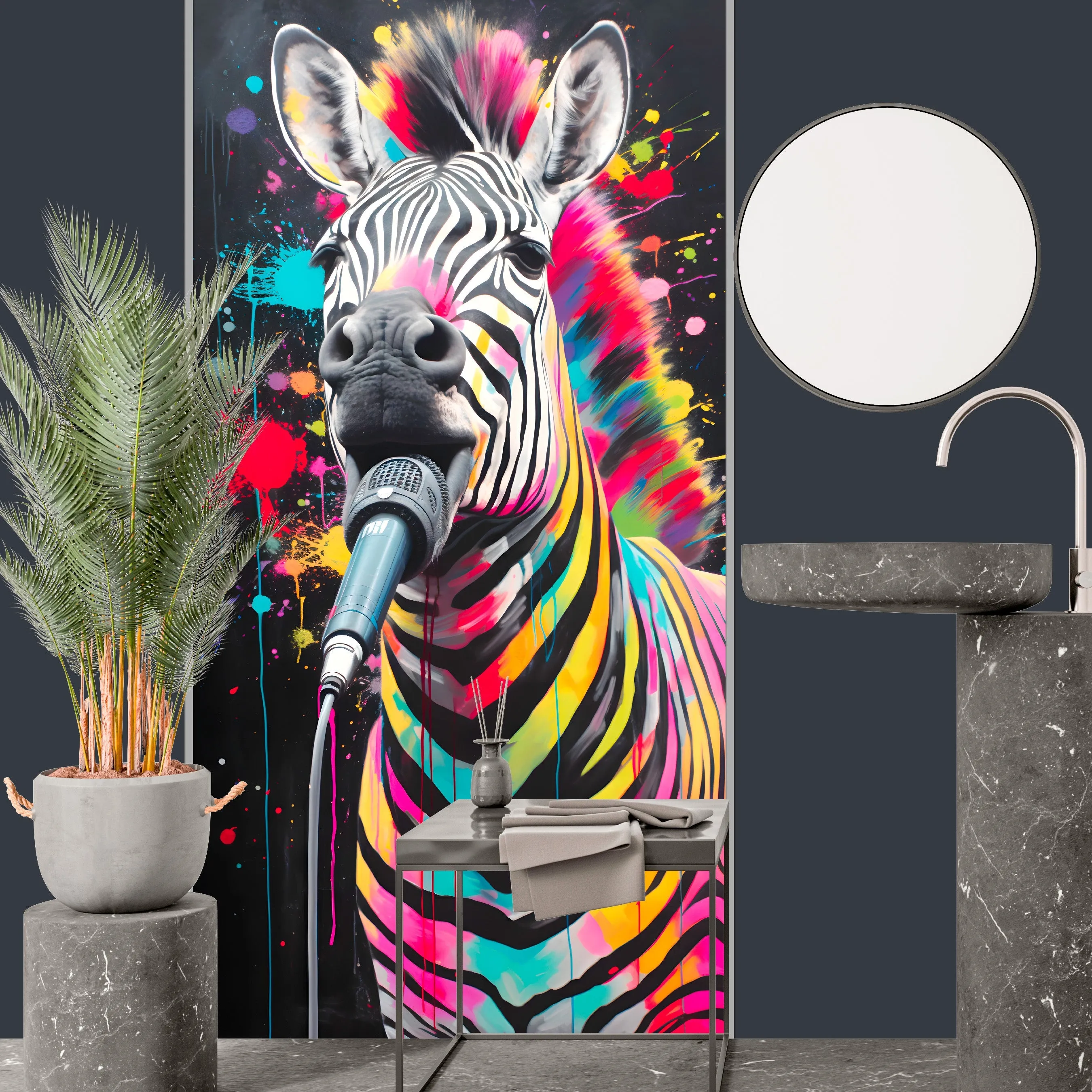 Zany Zebras Acrylic Wall Panels Home Decor Wall Panels 2440mmm x 1220mm