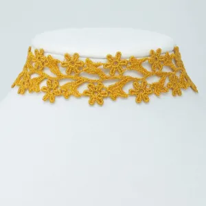 Zara Mustard Yellow Wide Choker Necklace