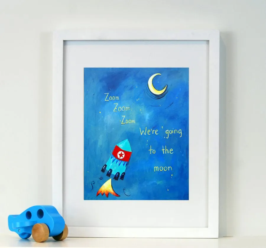 Zoom Zoom Zoom  - Nursery Quote Art